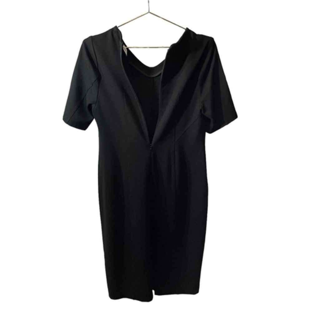 Cabi 5304 V-Neck Ponte Sheath Dress Black Short Sleeve Knee Length Womens Size 8 - Picture 7 of 7